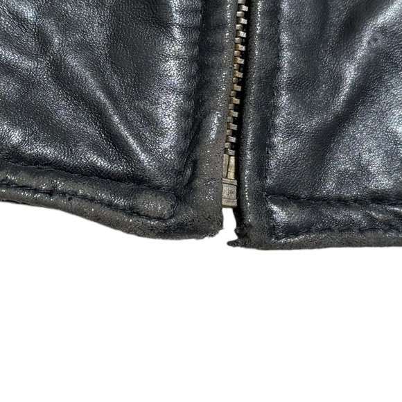 Midway Men’s Vintage Leather Moto Jacket Size M – Black/Brown Biker Bomber - Picture 8 of 13
